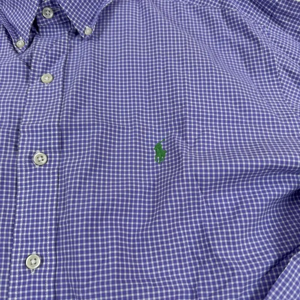 Ralph Lauren Shirt Mens Size 2XL Purple Check Long Sleeve Button Down Casual